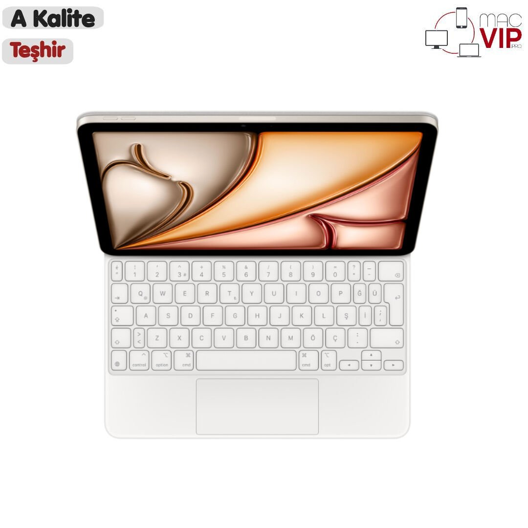 Apple 11 inç iPad Air (M2) için Magic Keyboard MJQJ3TQ/A iPad Klavye - Beyaz - Teşhir