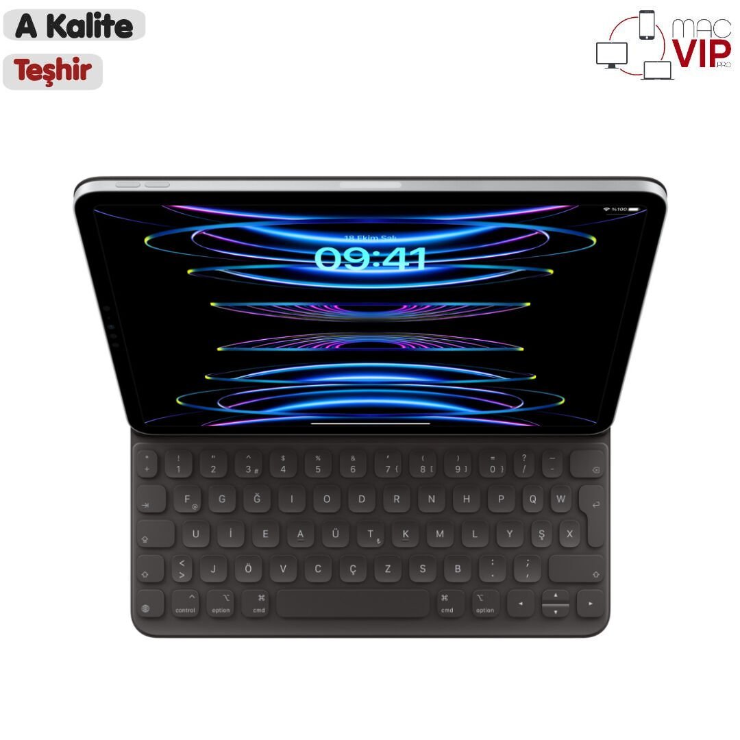 Apple 11 inç iPad Pro (4. nesil) ve 11 inç iPad Air (M2) için Smart Keyboard Folio MXNK2TQ/A iPad Klavye - Teşhir Türkçe F