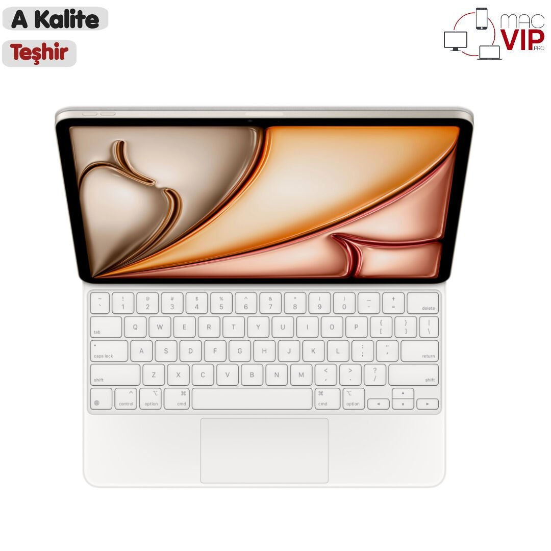 Apple 13 inç iPad Air (M2) için Magic Keyboard MJQL3TQ/A iPad Klavye - Beyaz - Teşhir İngilizce (US)