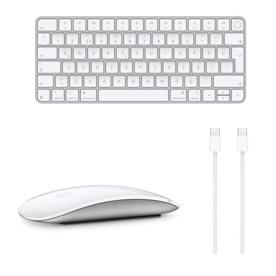 Apple Touch ID özellikli (USB-C) TR-Q Klavye, Mouse, Kablo Seti